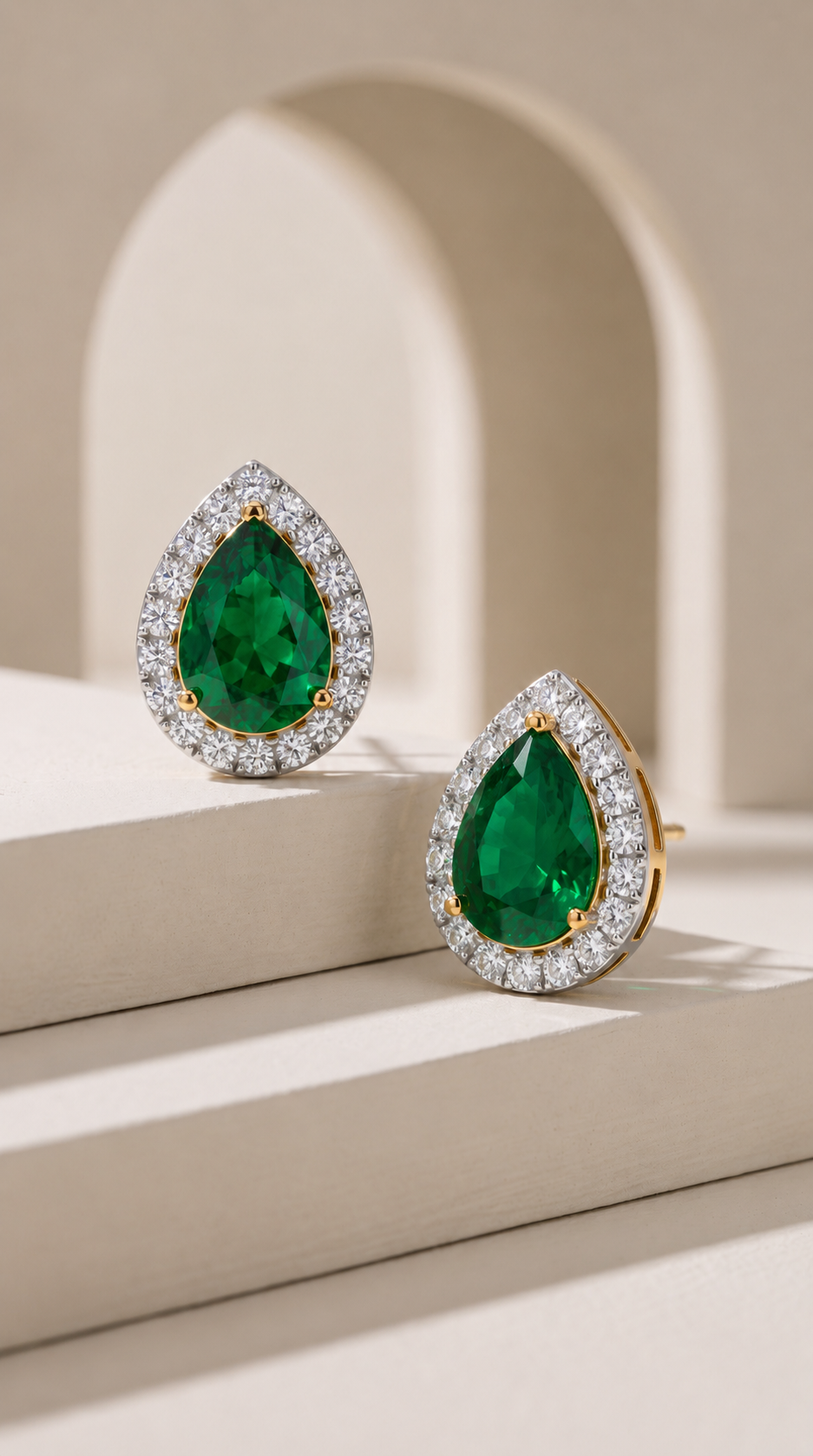 Enchanted Emerald Halo Studs