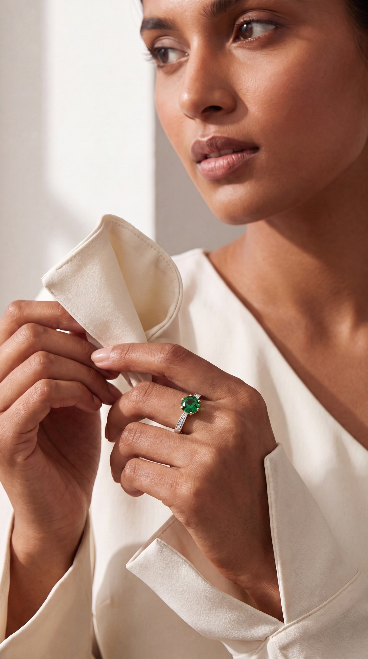 Enchanted Emerald Solitaire Ring