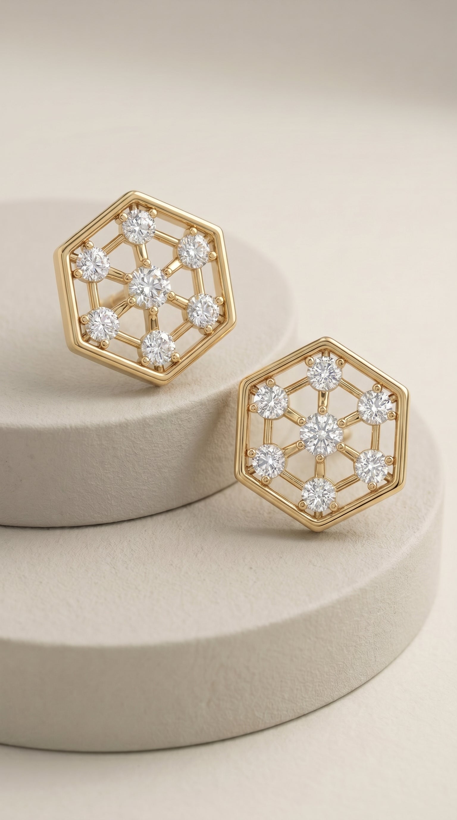 Golden Honeycomb Radiance Earrings