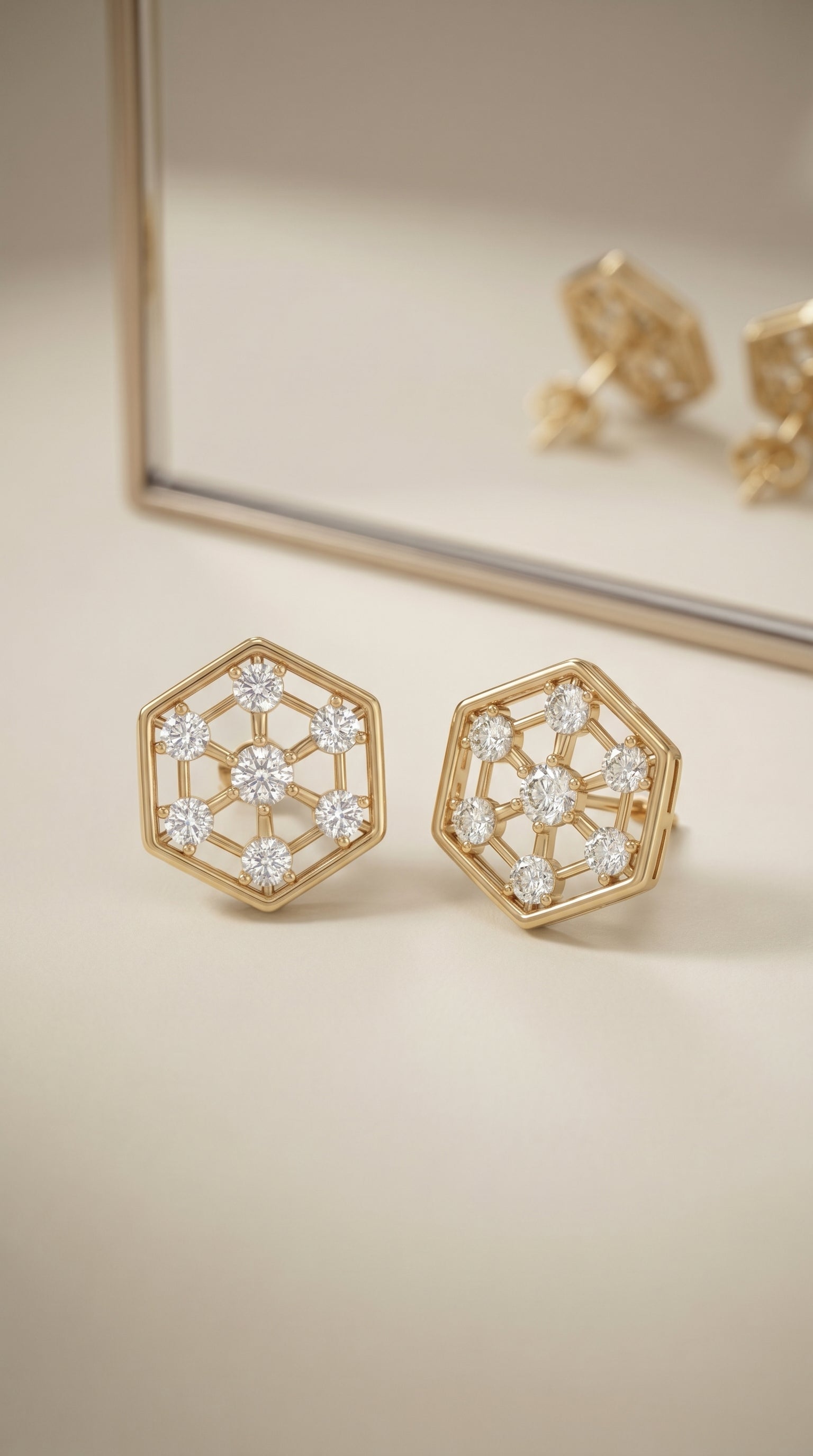 Golden Honeycomb Radiance Earrings