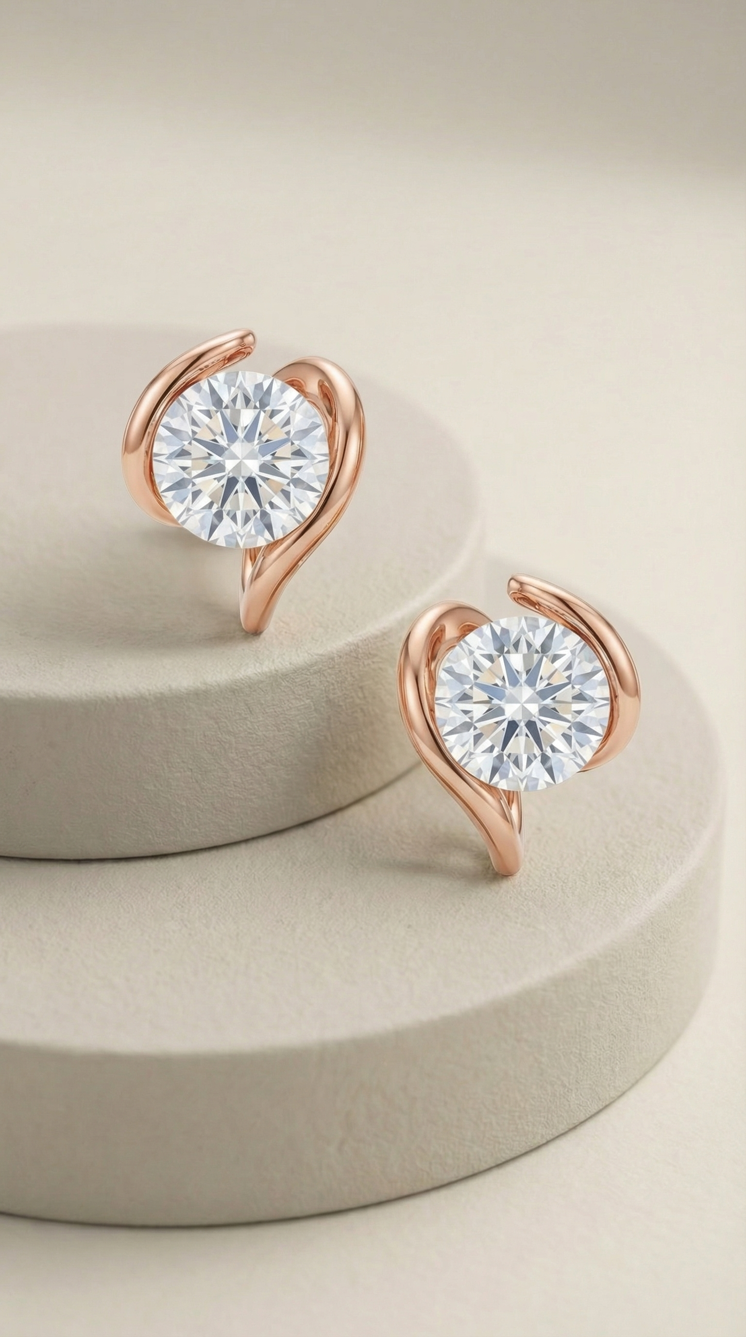 Infinity Hug Solitaire Earrings