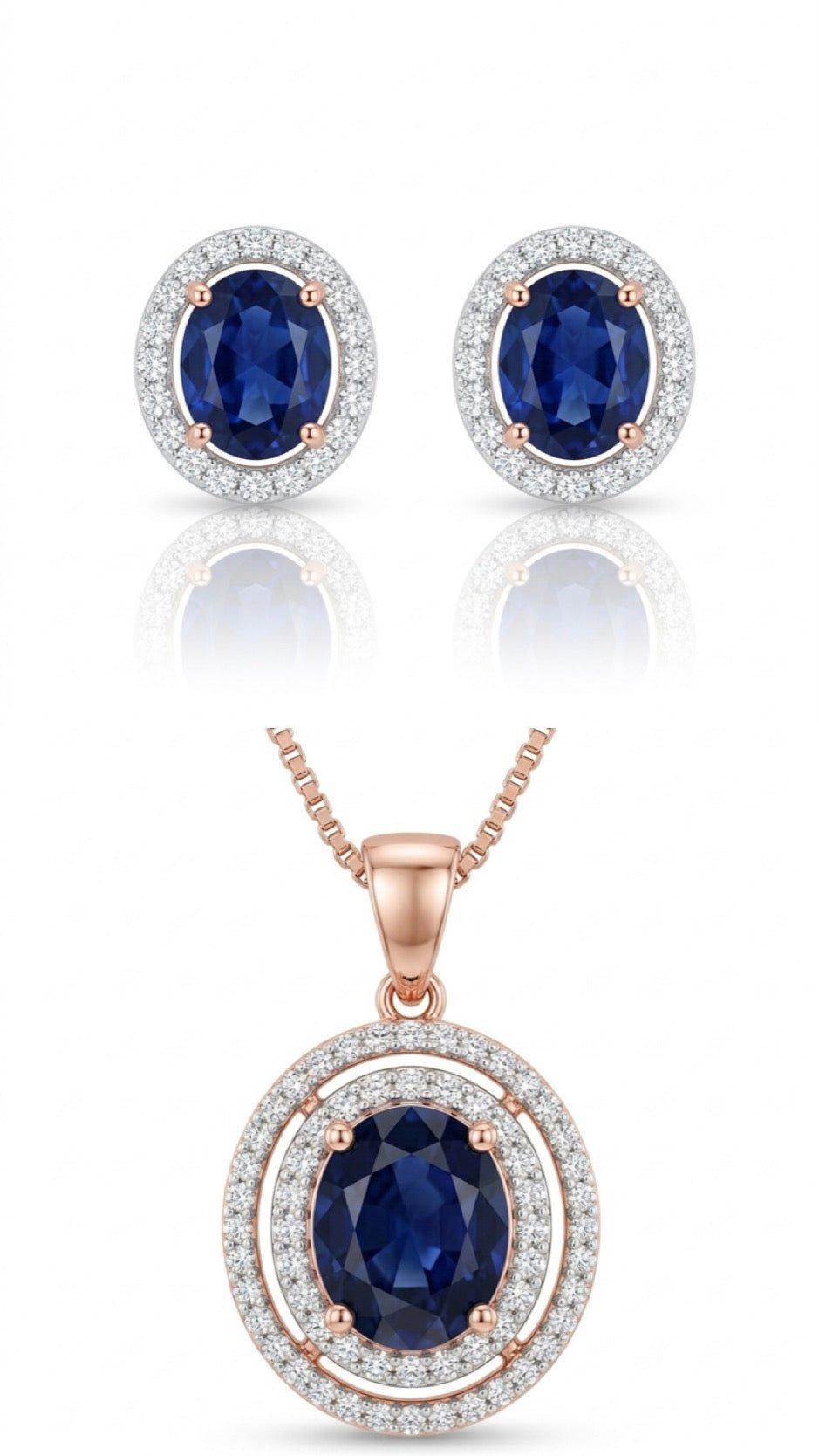 Classic Sapphire Statement Pendant Set