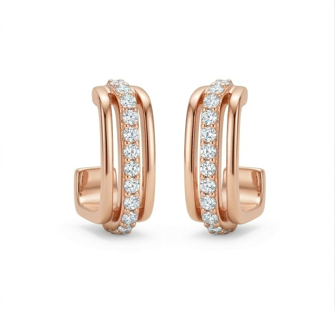 Twin Curve Hoop Earrings