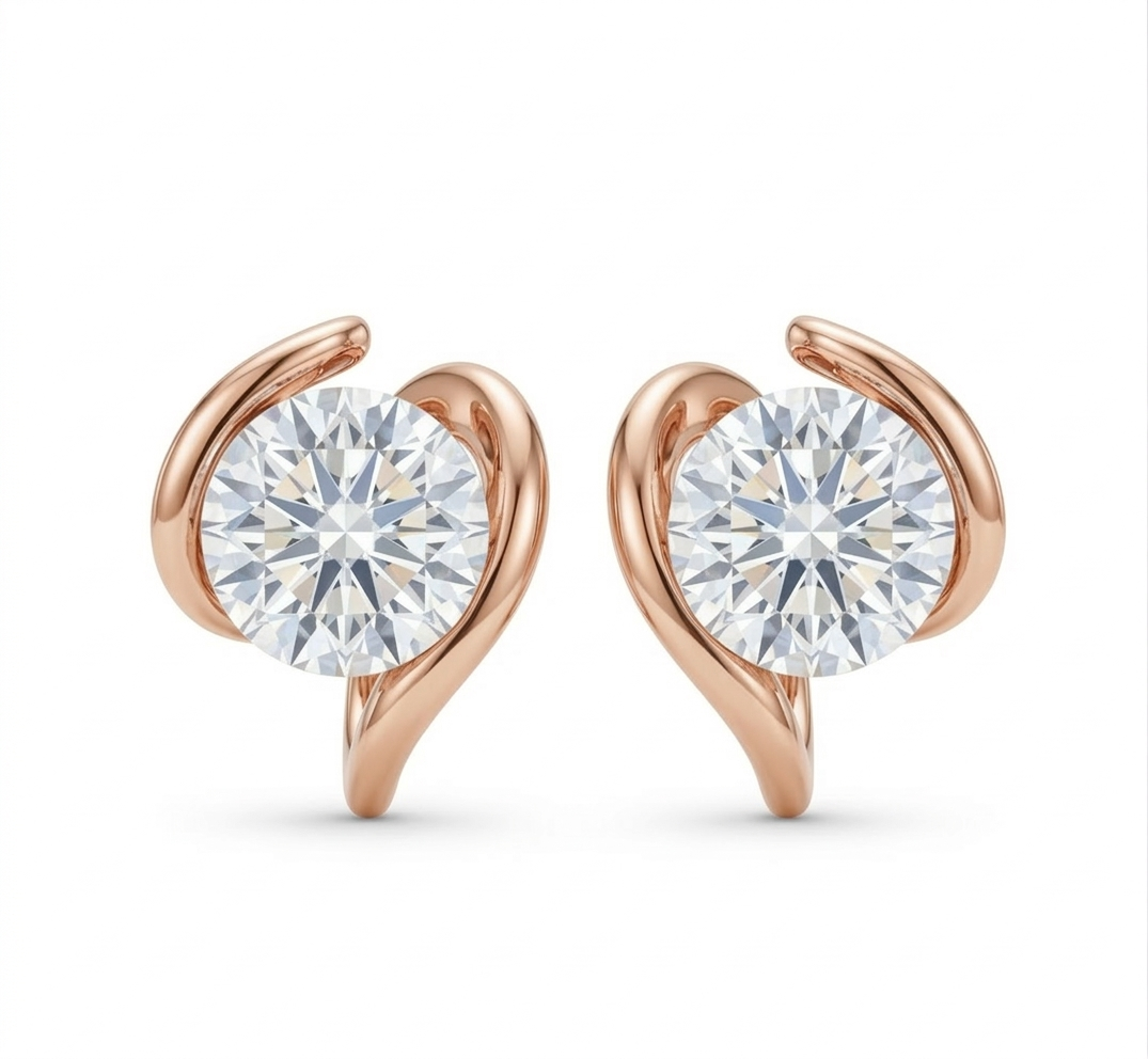 Infinity Hug Solitaire Earrings