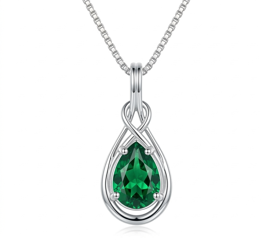 Emerald Tear Drop Necklace