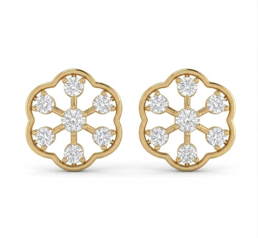 Golden Sunwheel Radiance Earrings