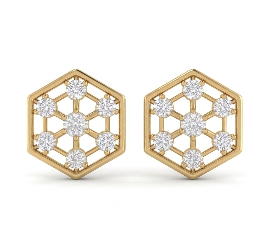 Golden Honeycomb Radiance Earrings