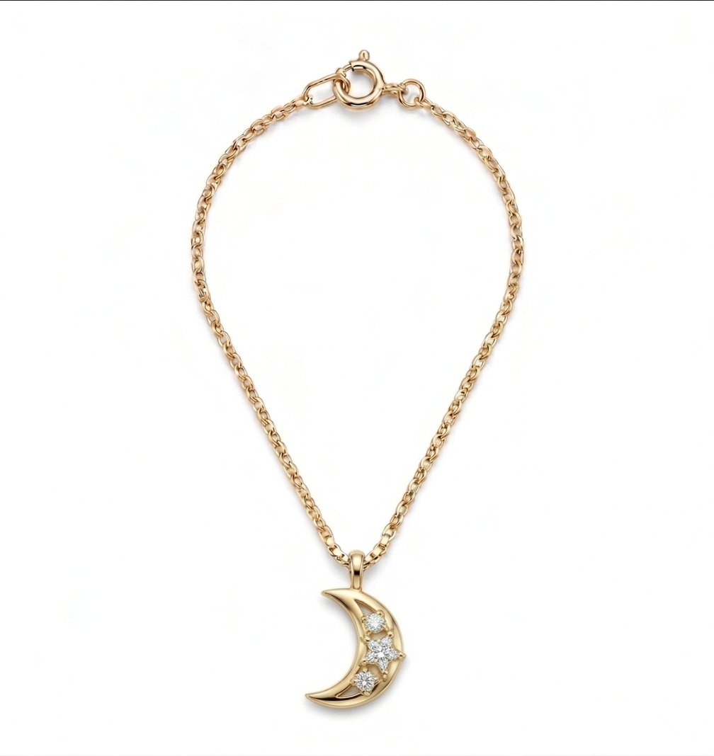 Celestial Crescent Moon Watch Charm