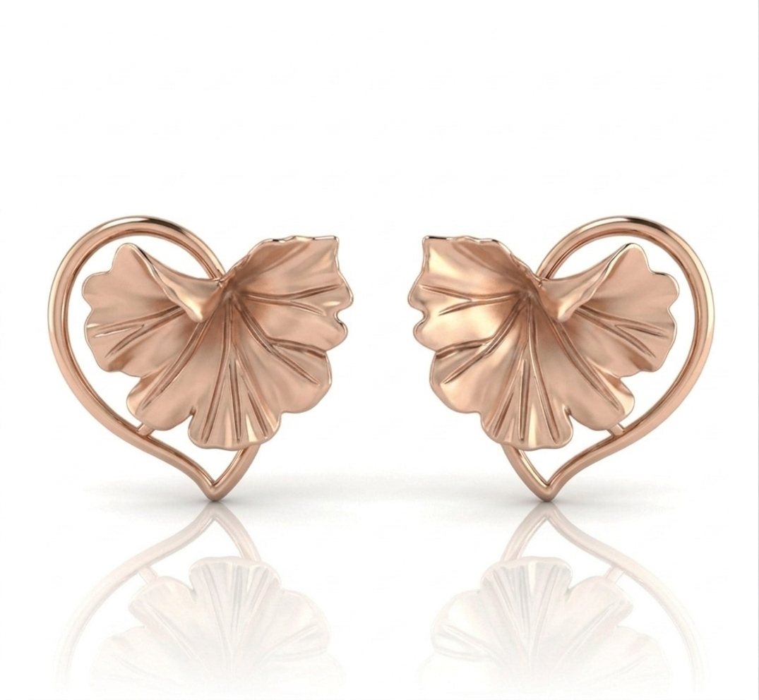 Botanical Whispers Heart Studs