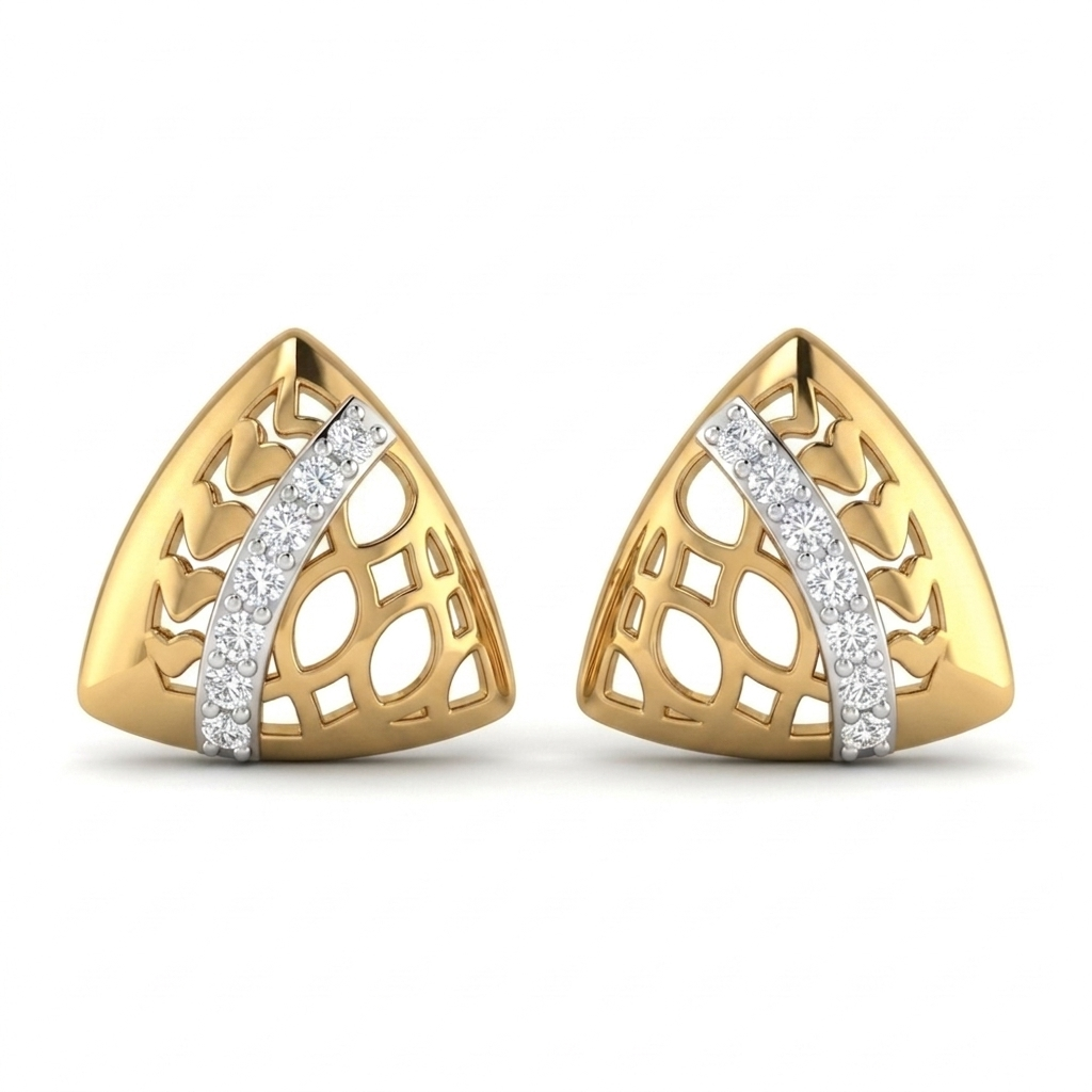 Golden Trillion Whispers Studs
