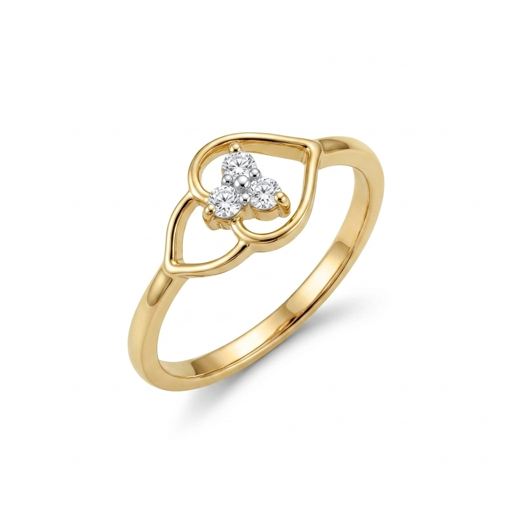 Golden Blossom Heart Ring