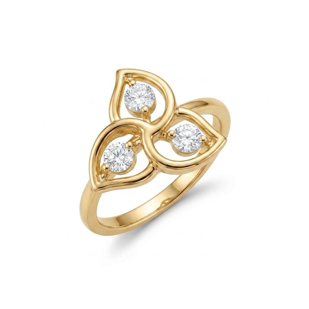 Trinity Petal Radiance Ring