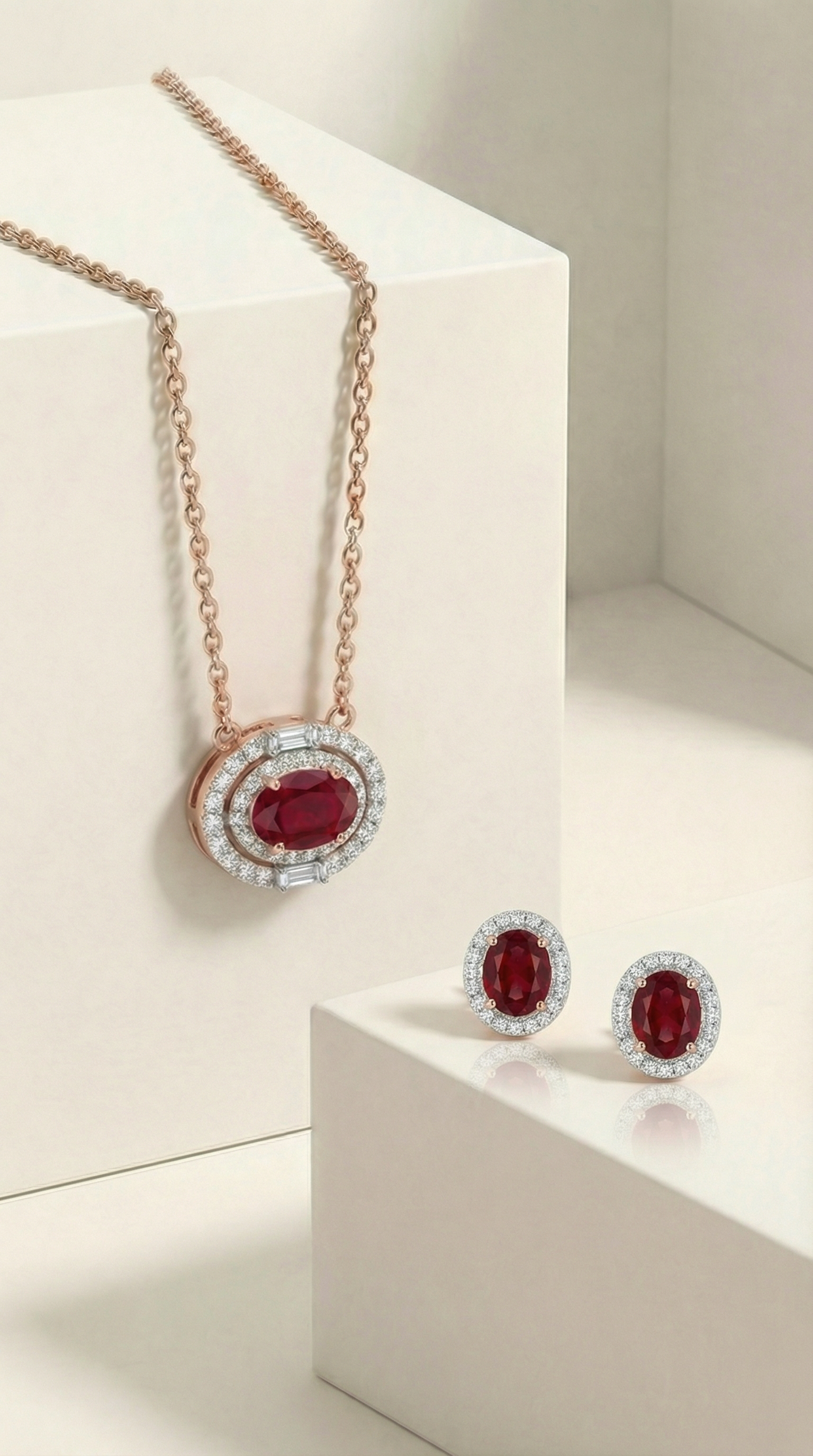 Heart of Fire Statement Pendant Set