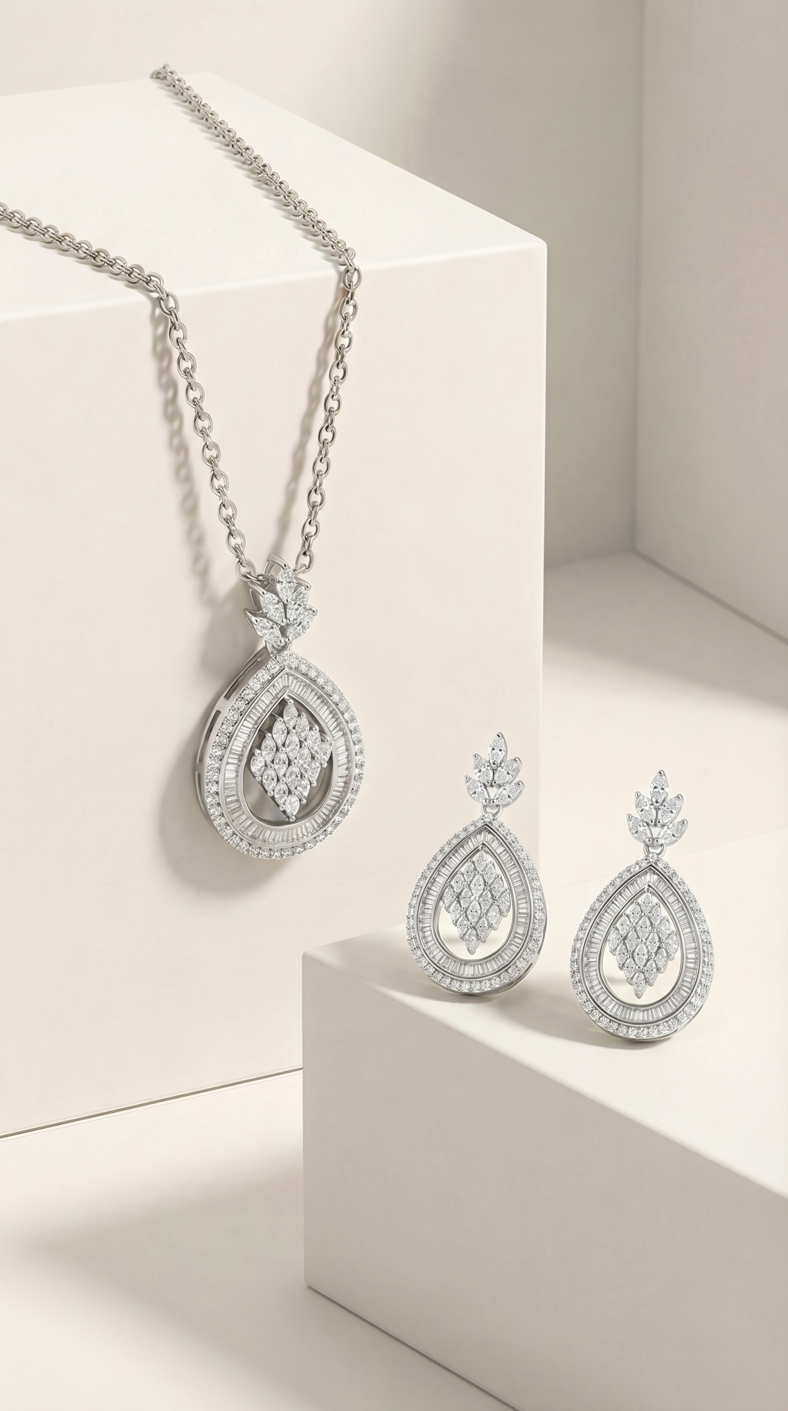 Winter Frost Statement Pendant Set