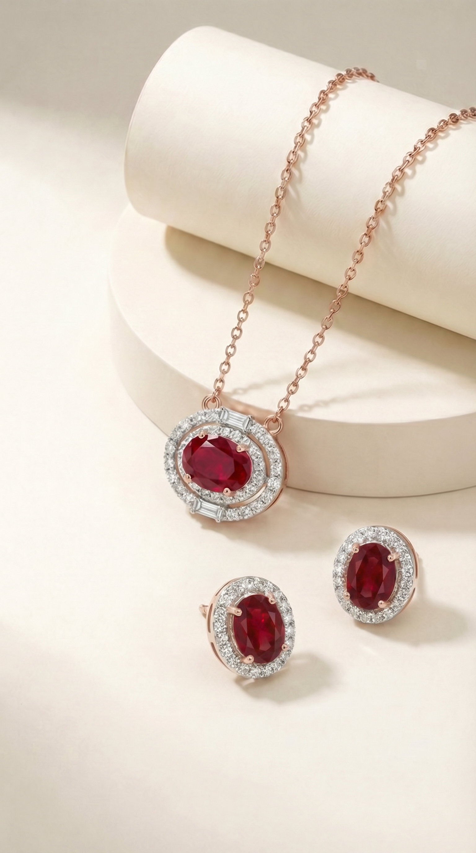 Heart of Fire Statement Pendant Set