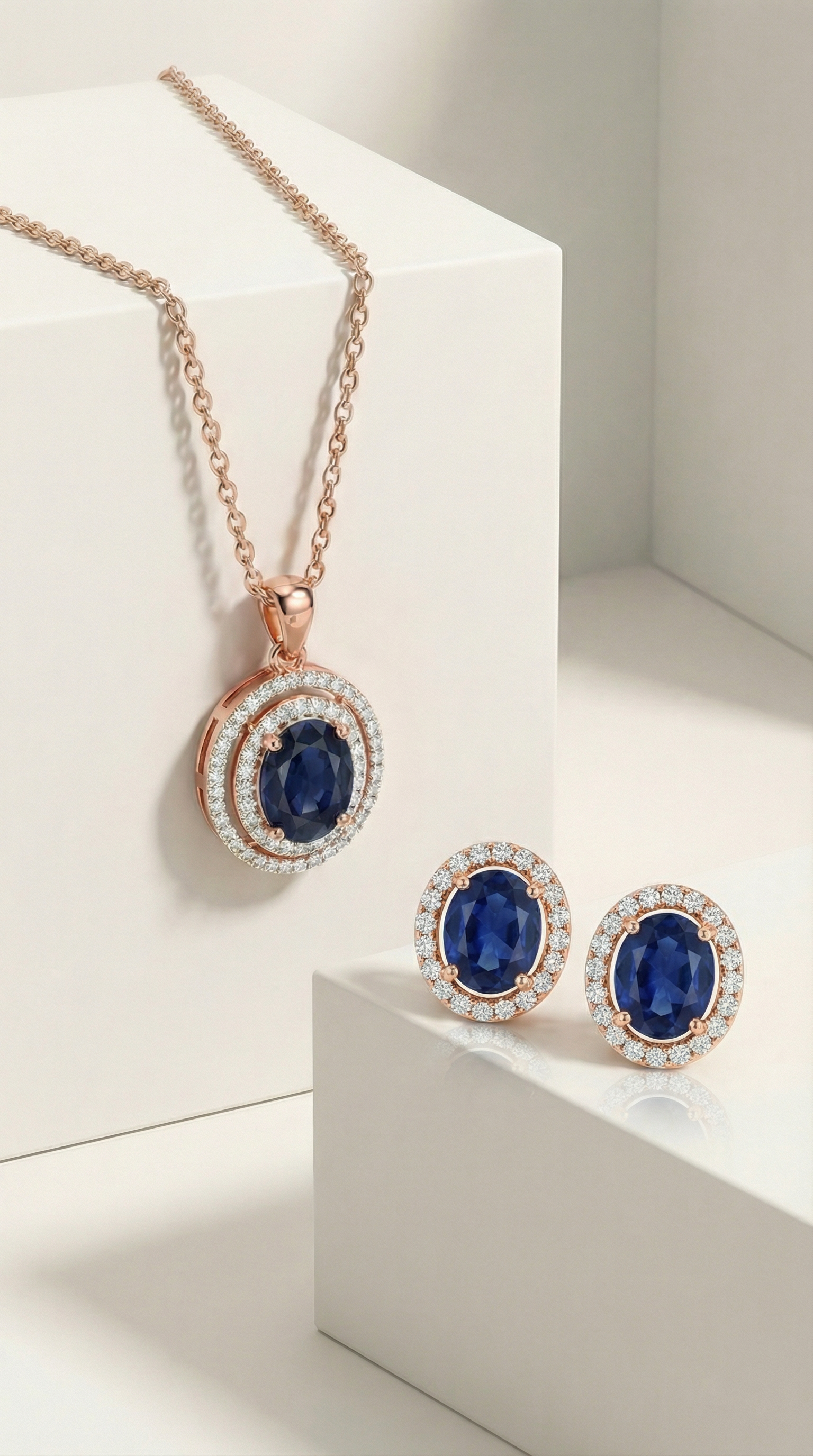 Classic Sapphire Statement Pendant Set