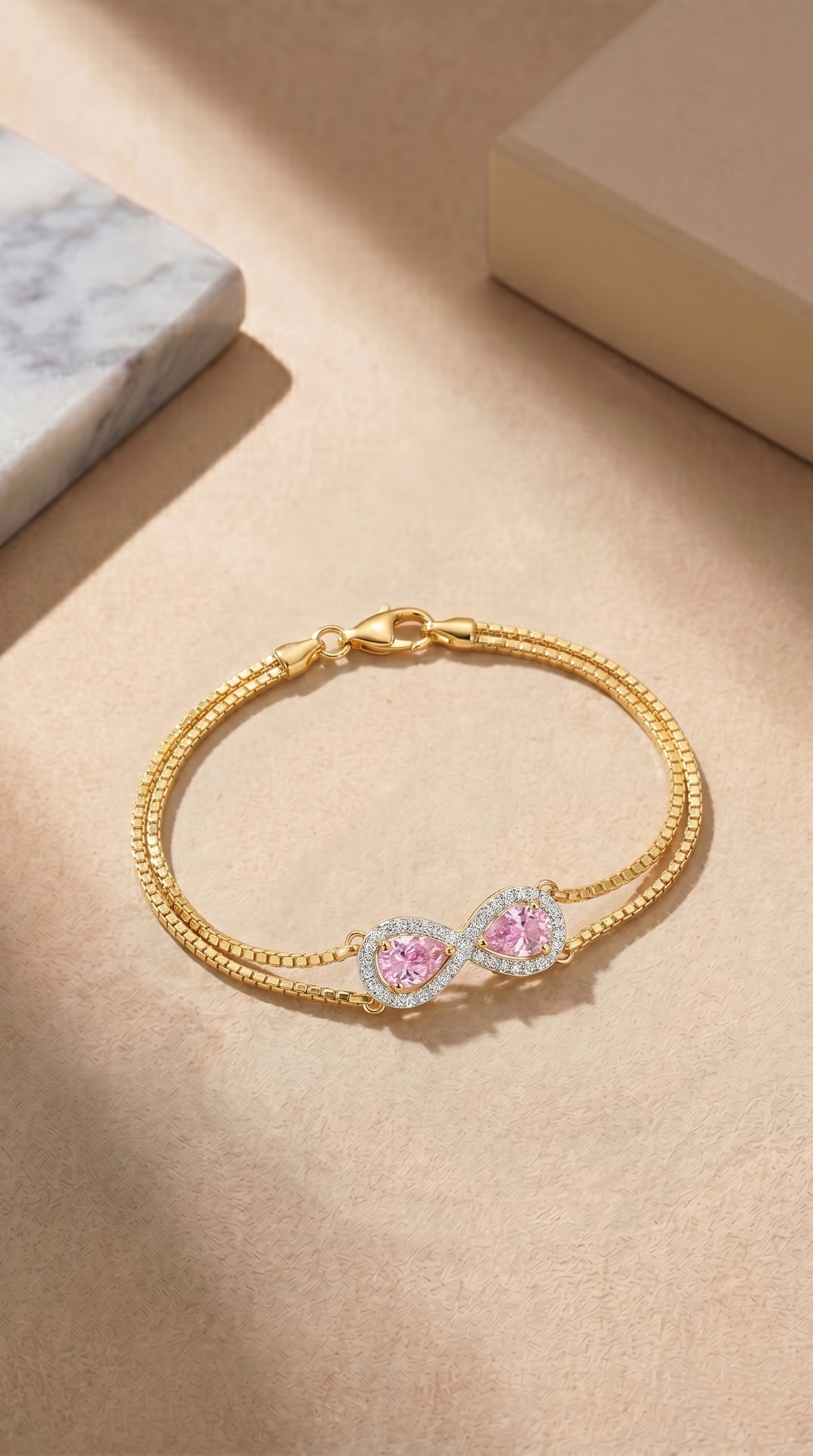 Infinite Pink Tennis Bracelet